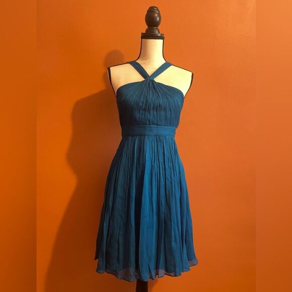 J.  Crew Halter Sinclair Silk Chiffon Bridesmaid Dress Womens Size 2 - Picture 1 of 8